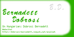 bernadett dobrosi business card